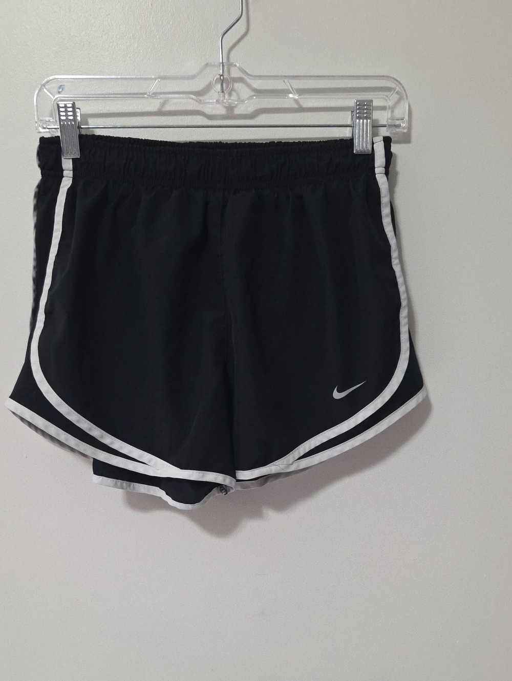 Nike Black Women's Athletic Shorts with White Piping